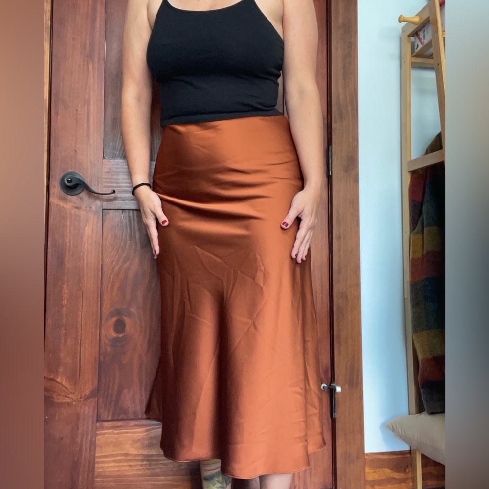 Brand new with tags orange silk Antonio Melani skirt